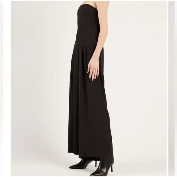 Gilner Farrar Niki Large Strapless Silk Jumpsuit Wide Leg Pockets Playsuit Black - Picture 15 of 15